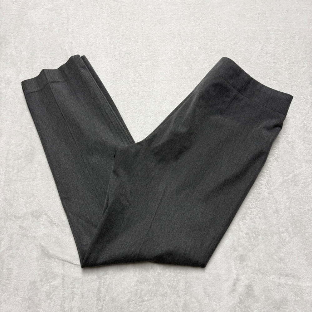 Talbots Classic Side Zip Dress Pants Charcoal Gray Straight Leg Slacks Womens